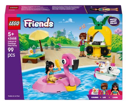 Klocki LEGO® LEGO Friends 42658 Impreza na basenie z jednorożcem i flamingiem